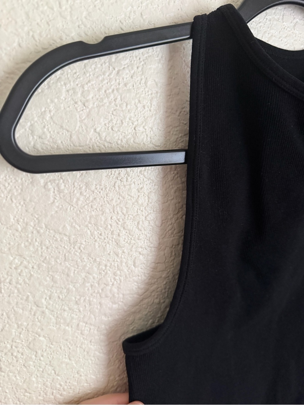 Intimately FP Free People Mini Ribbed Cropped Racerback Nylon Tank XS/S Black - Picture 4 of 7